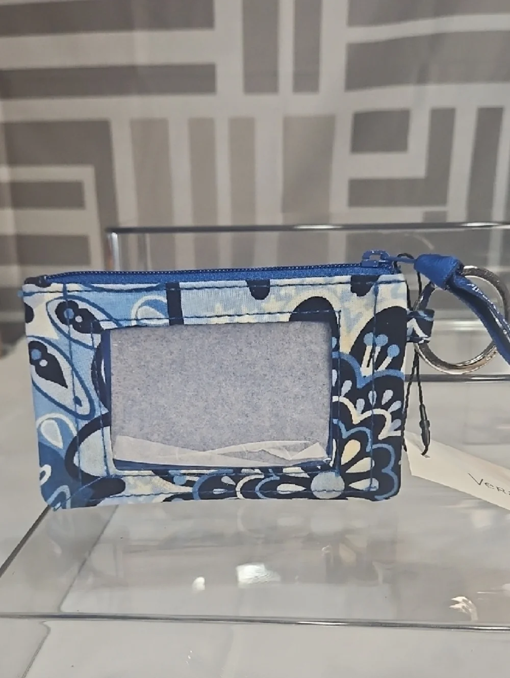 Vera Bradley Navy & Light Blue Floral ID Badge Holder with Lanyard